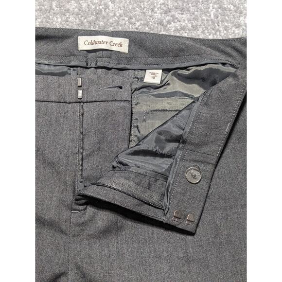 Coldwater Creek Dress Pants Women 10 Gray Straight Leg Pockets Belt Loops O09 - Picture 7 of 16